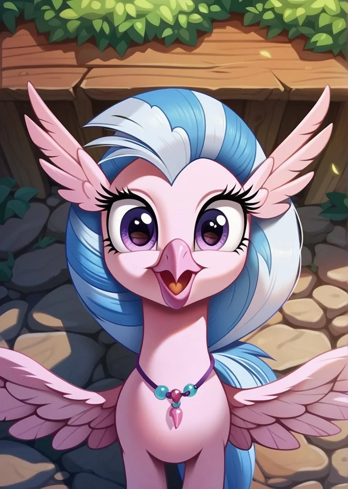 Hello! - My little pony, Silverstream, Neural network art