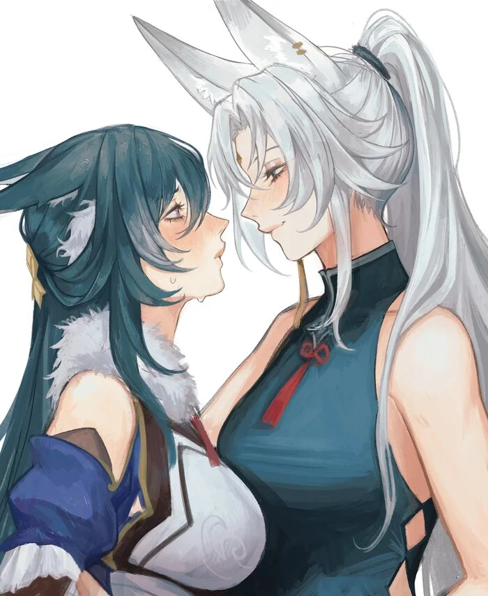 Feixiao & Yukong - Anime art, Anime, Yuri, Friend, Honkai: Star Rail, Feixiao (Honkai: Star Rail), Yukong (Honkai: Star Rail), Animal ears, Twitter (link)