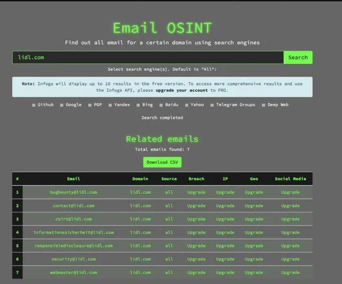 A selection of tools for searching mailboxes of a target domain/company - My, Osint, A selection, Intelligence service