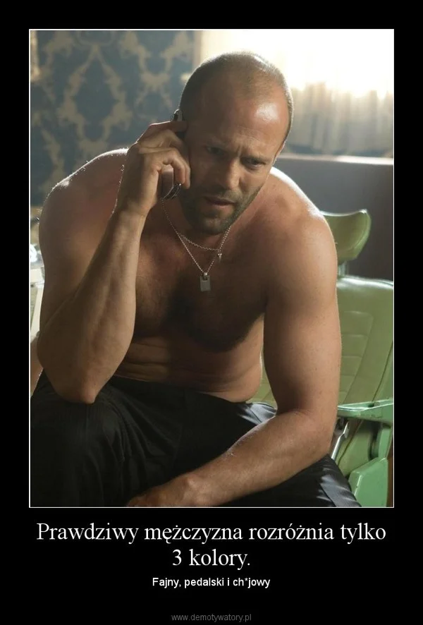 Men and Colors - Poland, Polish language, Memes, Jason Statham, Demotivator, Mat