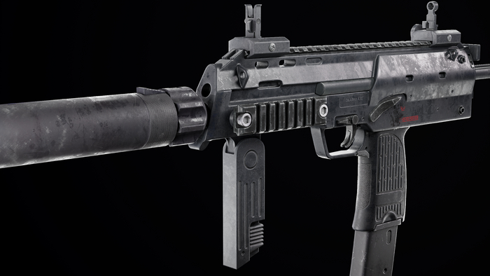 Mp7A1 Blender, Digital, 3D, 3D , Mp7, , Low poly, Substance painter, Marmoset Toolbag, , , 