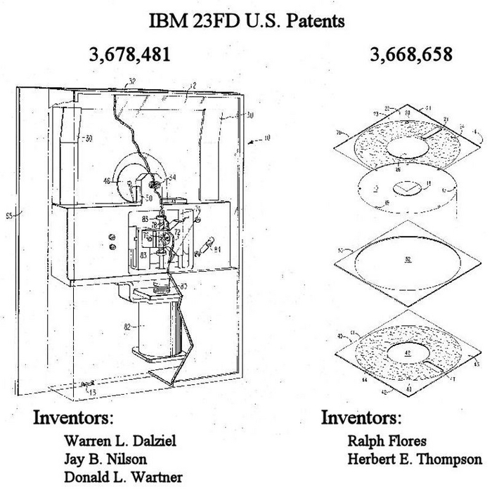 Рисунки из патентов IBM на дисководы