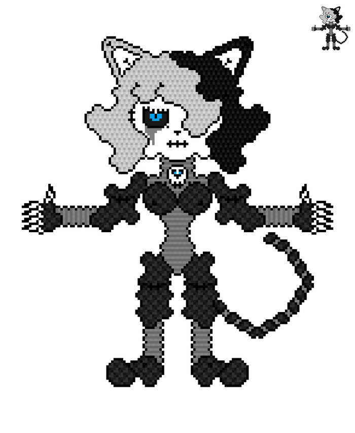 Dead Cat Larisa v01 Pixel Art, Furry Art, , Original Character, , , , Furry Cat, , , , , 