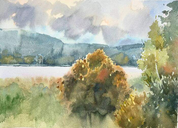 Watercolor. Plein air in Karelia - My, Painting, Graphics, Watercolor, Landscape, Art