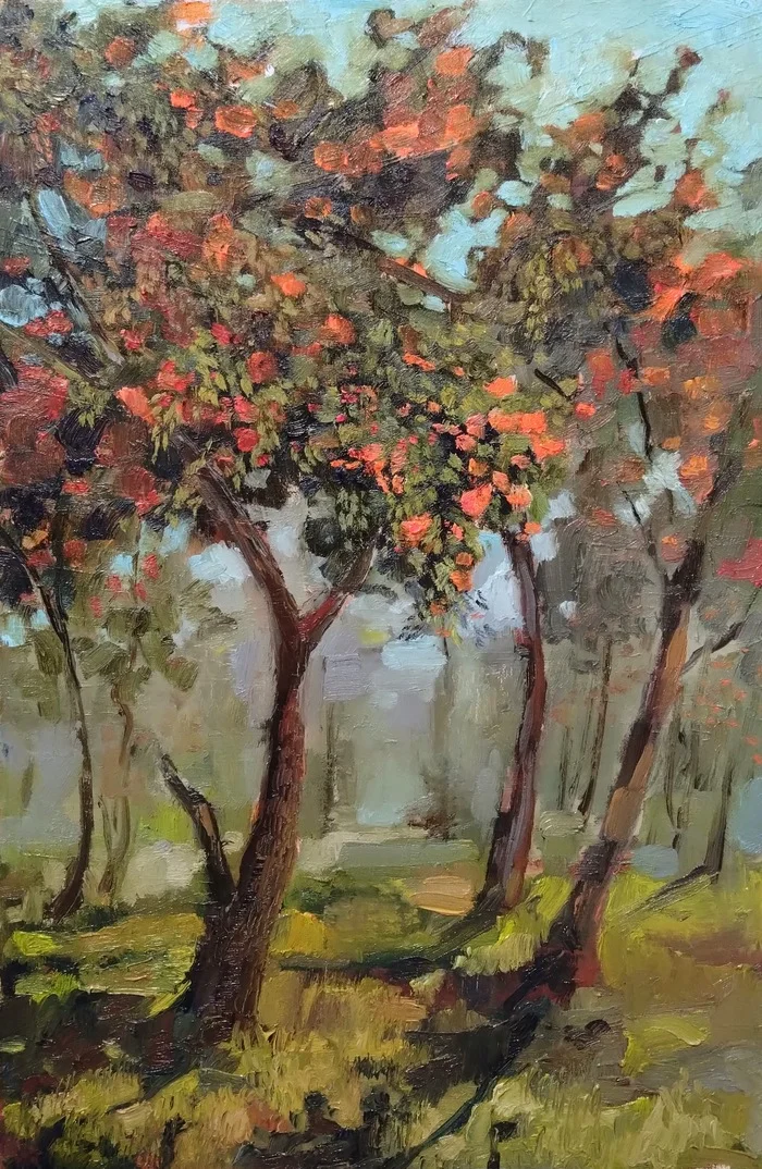 Rowanberry - My, Painting, Landscape, Oil painting, Artist