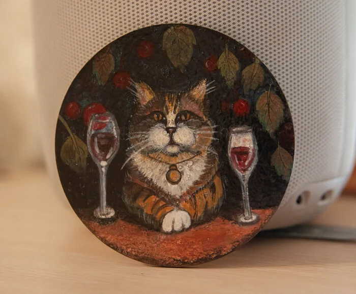 If you don't know what to choose, take everything. - My, cat, Fluffy, Pet the cat, Author's painting, Painting, Decor, Cat lovers, Humor, Quotes, Alcohol, Weekend, Fat cats, Needlework without process, Painting, Acrylic, Handmade