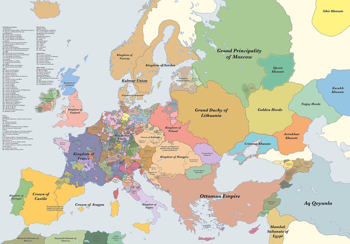 Европа, 1500 г. н. э