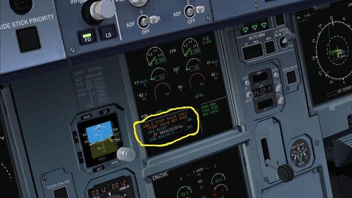 ������ ECAM actions - "������ ��������� ������, ������ ��������� �2 ����������". ������������ - "�������� ����� ������� �� ���". (�������� �� ����������)