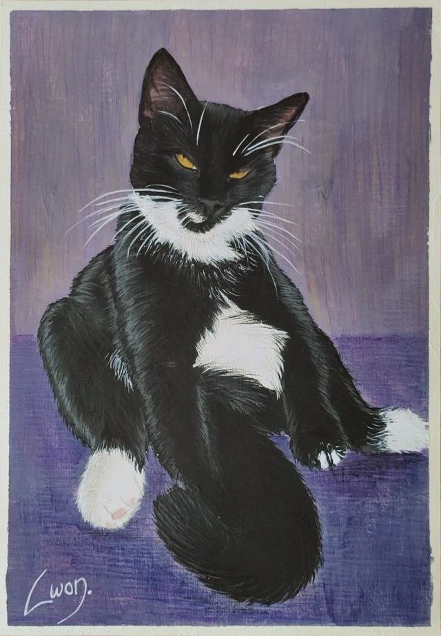 Cat Portrait #24 Your Pussy Is at Risk - My, Painting, Beginner artist, Drawing, cat, Illustrations, Seducer, Colour pencils, Portrait by photo, Gouache, Traditional art, Video, Vertical video, Mat, Longpost