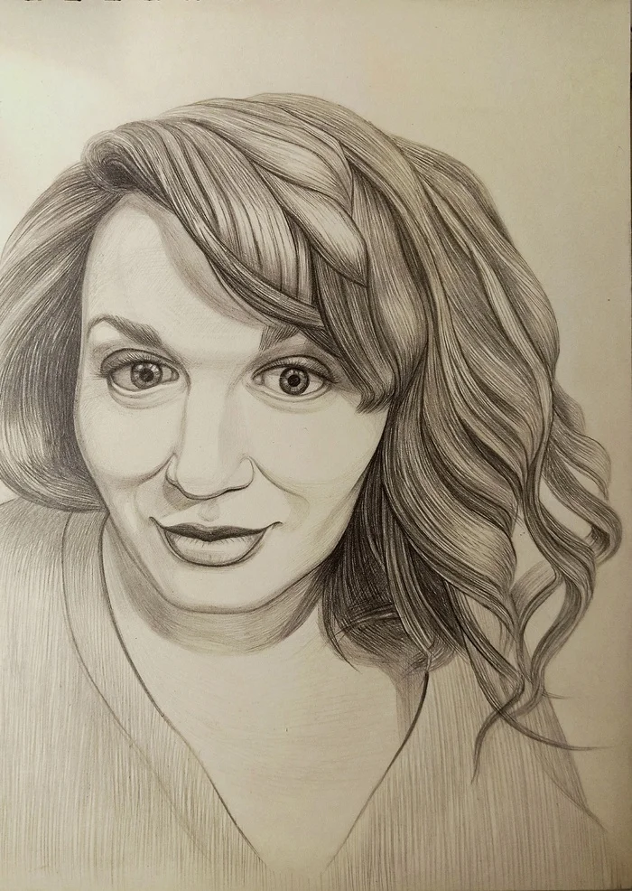 From the Portrait Exchange project - My, Portrait, Portrait by photo, Presents, Pencil drawing, Artist, Sketchbook, Handmade, Project, Painting, Graphics, Gift exchange, Drawing, Traditional art, Pencil