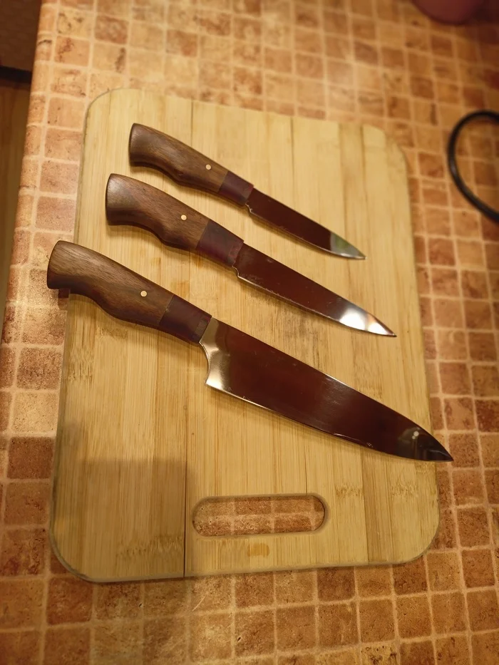 Sharp kitchen set - My, Knife, With your own hands, Knife makers, Knifemania, Manufacturing, Handmade, Woodworking, Longpost, Needlework without process