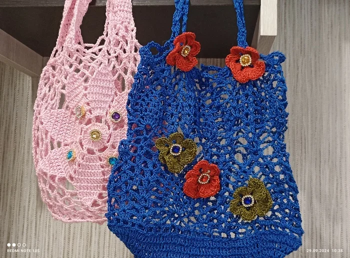 Crochet string bags - My, Needlework, Crochet, Сумка, Longpost, Needlework without process