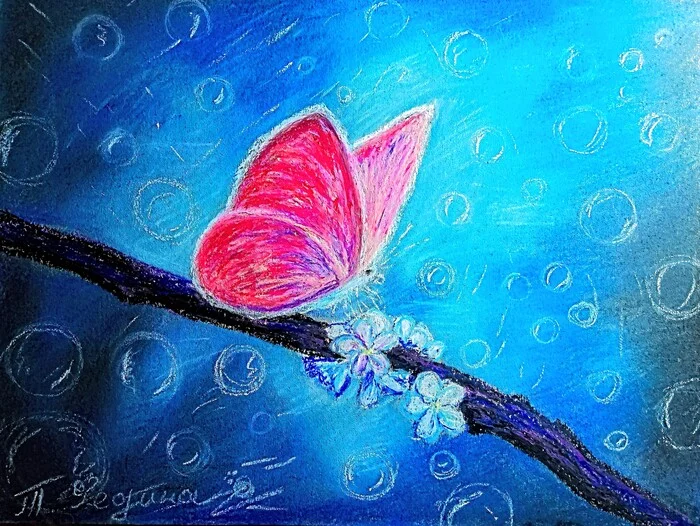 Pastel Butterfly Tatyana Fedina - My, Pastel, Dry pastel, Oil pastel, Butterfly, Artist, Art, Drawing