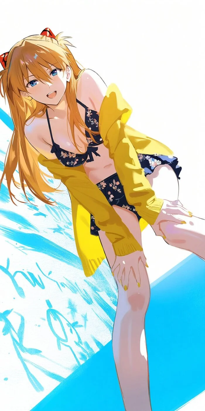 Asuka - Anime art, Anime, Girls, Asuka langley, Evangelion, Swimsuit, Bikini