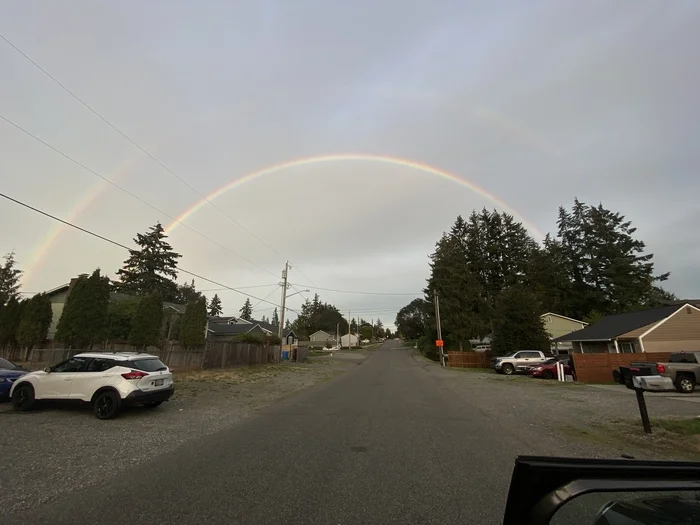 Just a rainbow on the way home - My, Double Rainbow, USA