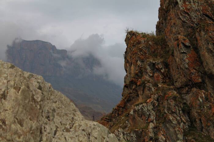 The golden cloud spent the night - My, The photo, Landscape, Nature, The mountains, Caucasus mountains, Elbrus