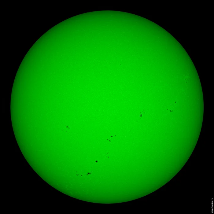 Тархуновое Солнце с пятнами, 30 сентября 2024 года, 10:46 - Моё, Солнце, Астрофото, Астрономия, Космос, Starhunter, Анапа, Анападвор, Видео, YouTube, Длиннопост