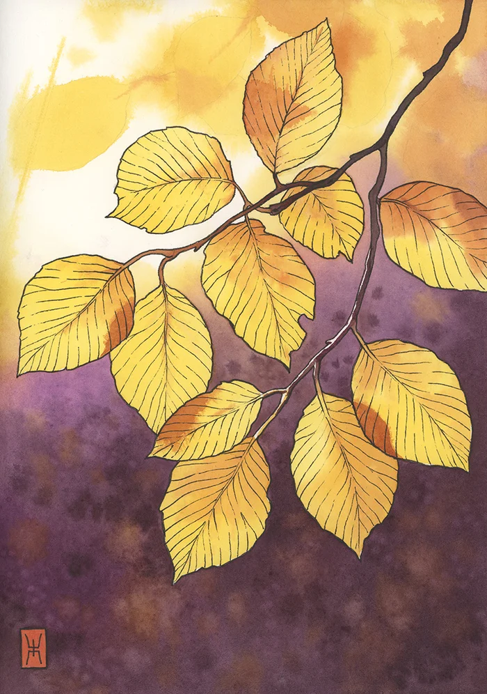 I show watercolors. Leaves - My, Illustrations, Traditional art, Painting, Watercolor, Art, Longpost