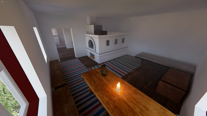 Интерьер в новой версии с запечённым освещением.