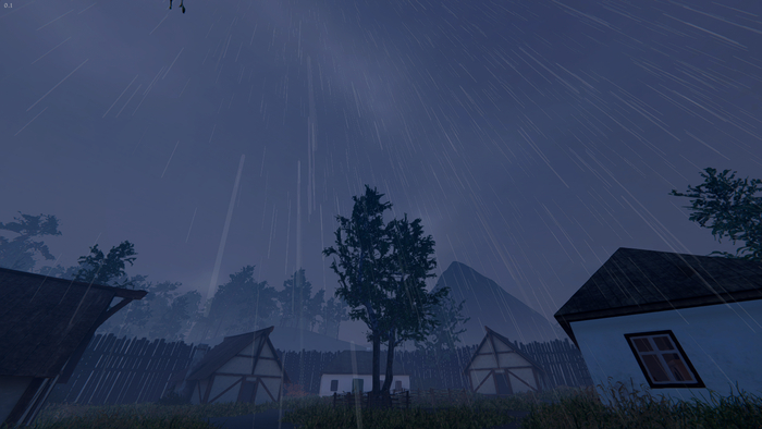 Объёмные облака после (дождь).