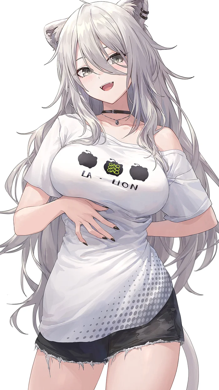 La - Lion - Anime Art, Аниме, Девушки, Shishiro Botan, Virtual YouTuber, Hololive, Animal Ears, Хвост, Guchico