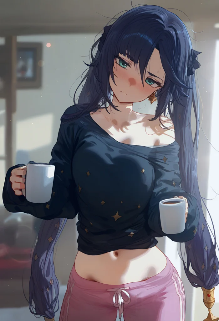 Morning - Genshin impact, Mona (genshin impact), Art, Girls, Games, Anime art, Anime, Neural network art, Hare_zzv