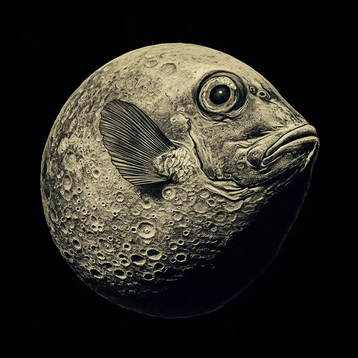 Sunfish - My, Humor, Neural network art, Нейронные сети, Wordplay, Pun, A fish, moon, Absurd, Midjourney, Strange humor, Fish Moon, Images