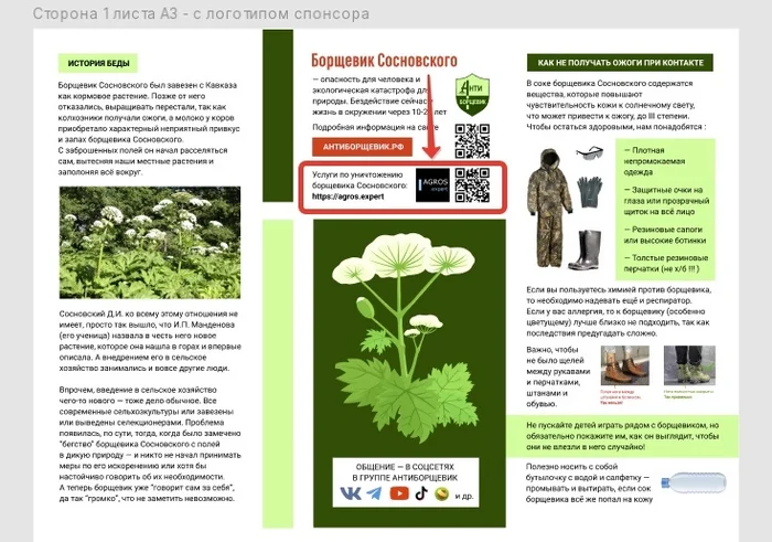 Печать буклетов про борщевик и борьбу с ним - Моё, Борщевик, Антиборщевик, Буклет, Листовки, Агитация, Пропаганда, Длиннопост