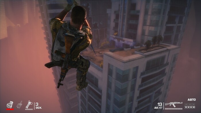 Смотрите, он спускается по троссу голыми руками. Не реалистично!