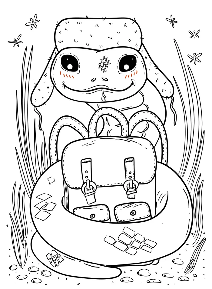 Inktober Day 1: Backpack - My, Milota, Images, Coloring, Inktober, For children, Video, Soundless, Vertical video, Longpost