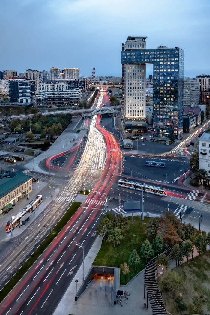 Evening traffic - My, Town, Moscow, Architecture, The photo