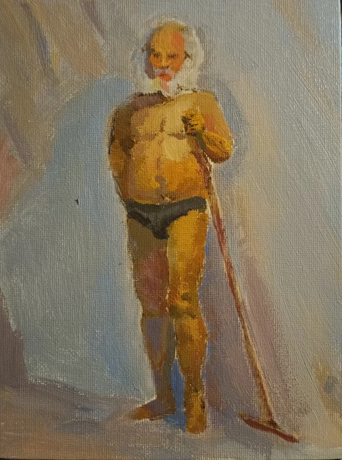 Grandfather in tempera - My, Etude, Painting, Art, Creation, Painting, Grandfather