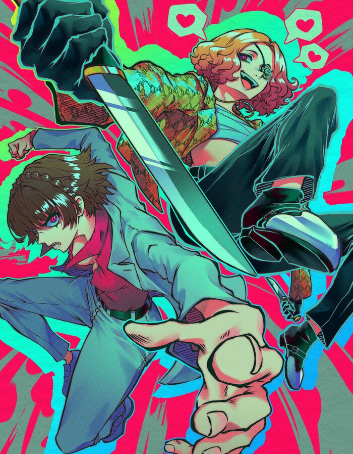       Anime Art, , , Persona, Persona 5, Niijima Makoto, Okumura Haru, Yakuza, Goro Majima, 
