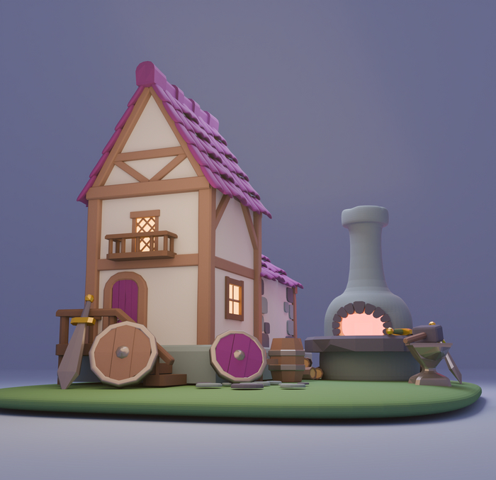  , 3D, Blender, 3D , Low poly, 