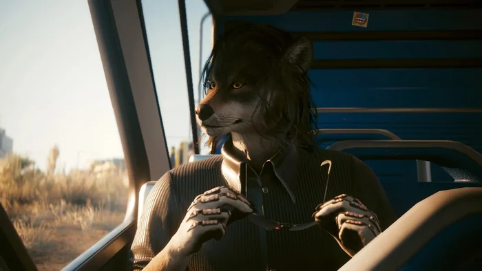 Furry in Cyberpunk 2077 #6 Male Biosculpted Exotics Mod - My, Furry, Cyberpunk 2077, Screenshot, Fashion, Longpost