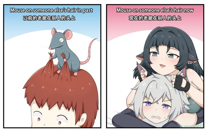 Continuation of the post Rat Thief - Anime, Comics, Greenteaneko, Jane Doe (zzz), Zenless Zone Zero, Animal ears, Tail, 4koma, Reply to post, Longpost