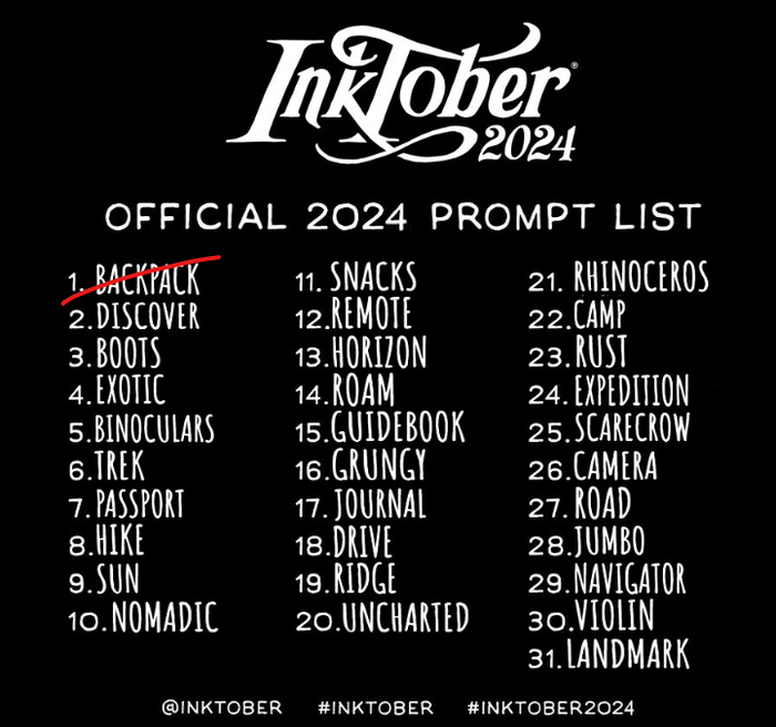 #1 Backpack Inktober, , ,  , Mypaint, Backpack, , , , -