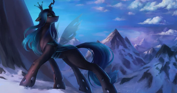 Beetle in the mountains - My little pony, PonyArt, Queen chrysalis, Orchidpony