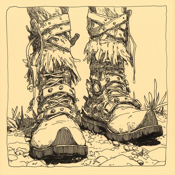 Inktober-2024. Day 3: Boots - My, Neural network art, Midjourney, Pinanoc, Barbarian, Inktober