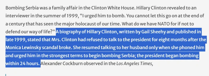Reply to the post We didn't succeed - Politics, Text, Bill clinton, Hillary Clinton, Belgrade, Serbia, NATO, War, Reply to post