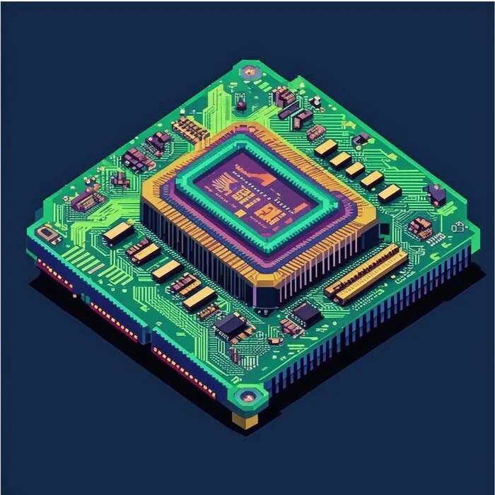 8 bit motherboard - My, Neural network art, Нейронные сети, 8 bit