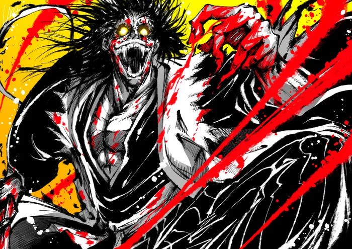 Зараки - Арт, Аниме, Anime Art, Bleach, Zaraki Kenpachi