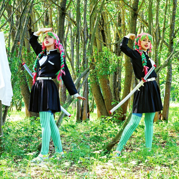 Demon slayer/Mitsuri Kanroji cosplay/Nitra Green Mitsuri Kanroji, Kimetsu No Yaiba, , 