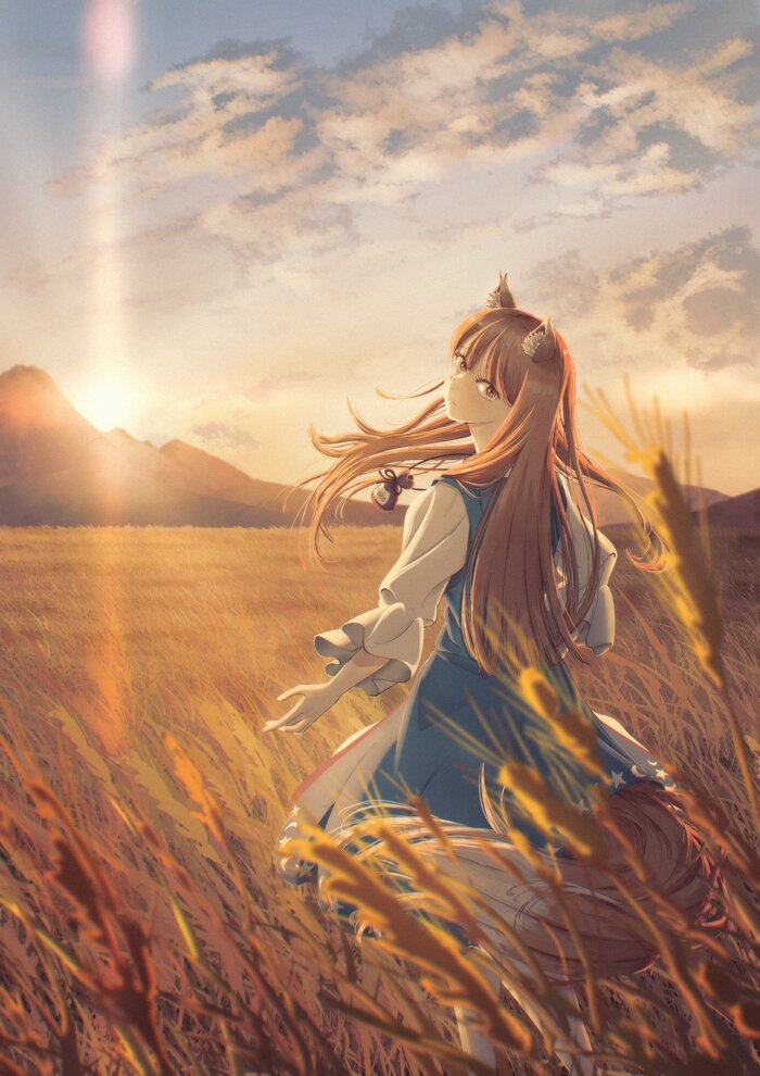 Holo , Anime Art, Spice and Wolf, Holo, Animal Ears, 