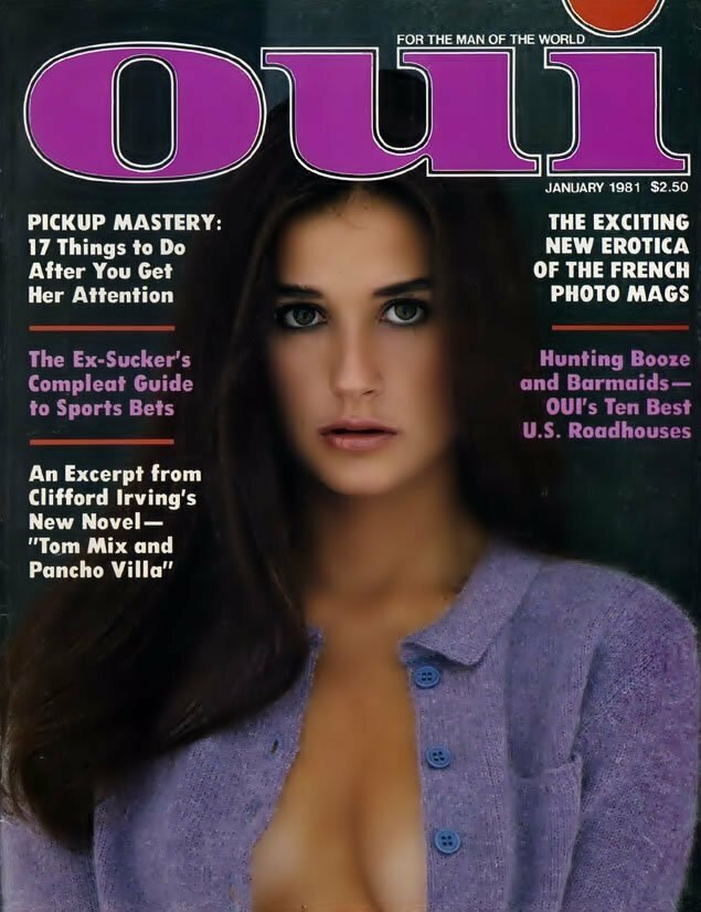 Demi Moore in OUI magazine, 1981 - NSFW, Erotic, Boobs, Booty, Waist, Demmy Moor, Girls, Women, 80-е, Celebrities, Actors and actresses, Figure, Men's magazine, Telegram (link), Longpost