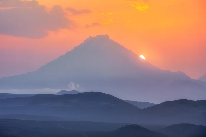 Dawn over Tolbachik volcano - My, Travels, The photo, Kamchatka, Tolbachik Volcano, dawn