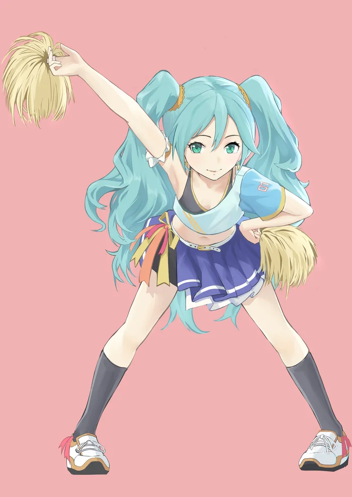 Cheerleader Miku - Hatsune Miku, Vocaloid, Anime Art, Vocaloid Art, Чирлидинг