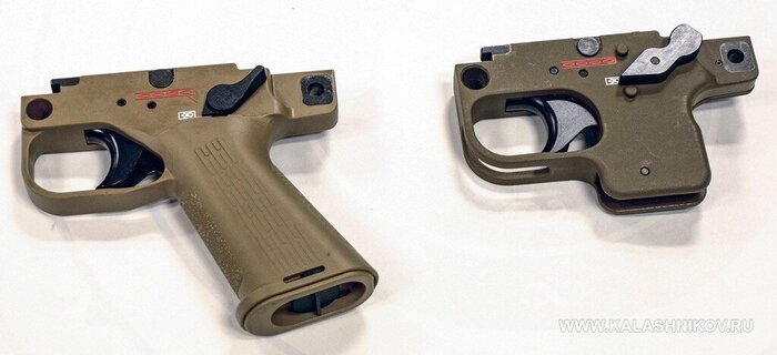 Рукоятка для пулемётов с дистанционным управлением (справа) предназначена для использования на огневых точках