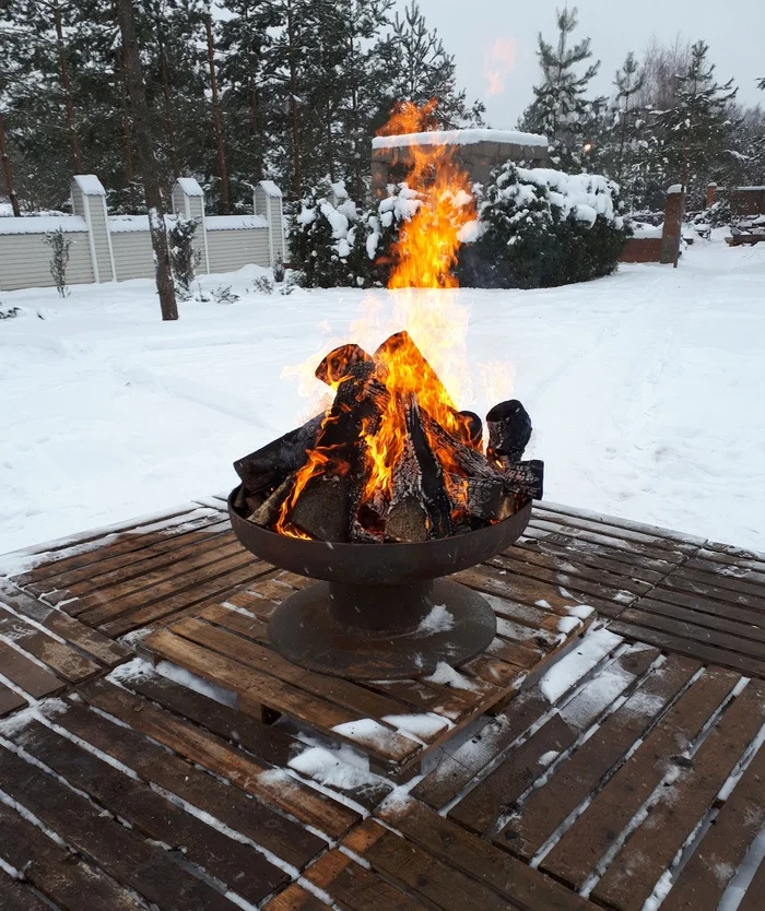 Fire bowl 93 cm, on base, wall 15 mm - My, Camping, Hearth, Bonfire, Longpost