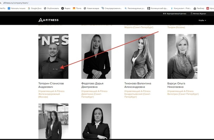 Команда сети A-Fitness